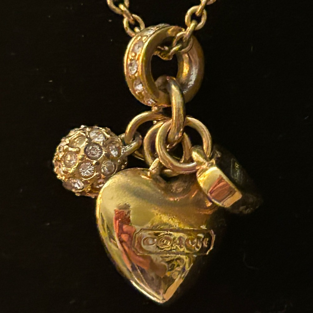 Coach Gold Heart Charm Necklace - Picture 5 of 7